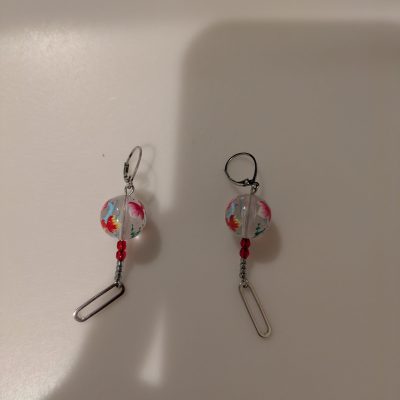 Paire de Boucles d'Oreilles "Ballet Ecarlate" issue de la Collection Danse de Kingyo par Atelier Sakura