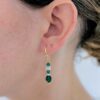 Boucles d'oreilles Baie de Kabira vue portée - Collection Eclats d'Okinawa - Par Sakura Créations