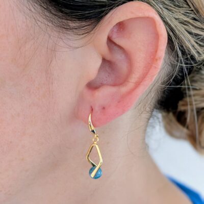 Boucles d'oreilles Lagon Cristallin - Bleu - Collection Éclats d'Okinawa - Par Sakura Créations