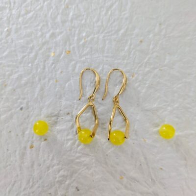 Boucles d'oreilles Lagon Cristallin - Jaune - Collection Éclats d'Okinawa - Par Sakura Créations