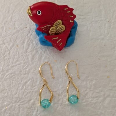Boucles d'oreilles Lagon Cristallin - Vert - Collection Éclats d'Okinawa - Par Sakura Créations