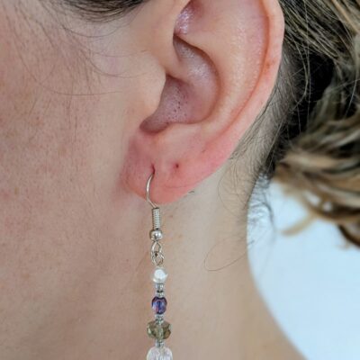 Boucles d'oreilles Lumières de Kiso - Violet - Collection Rivières Enchantées - Par Sakura Créations
