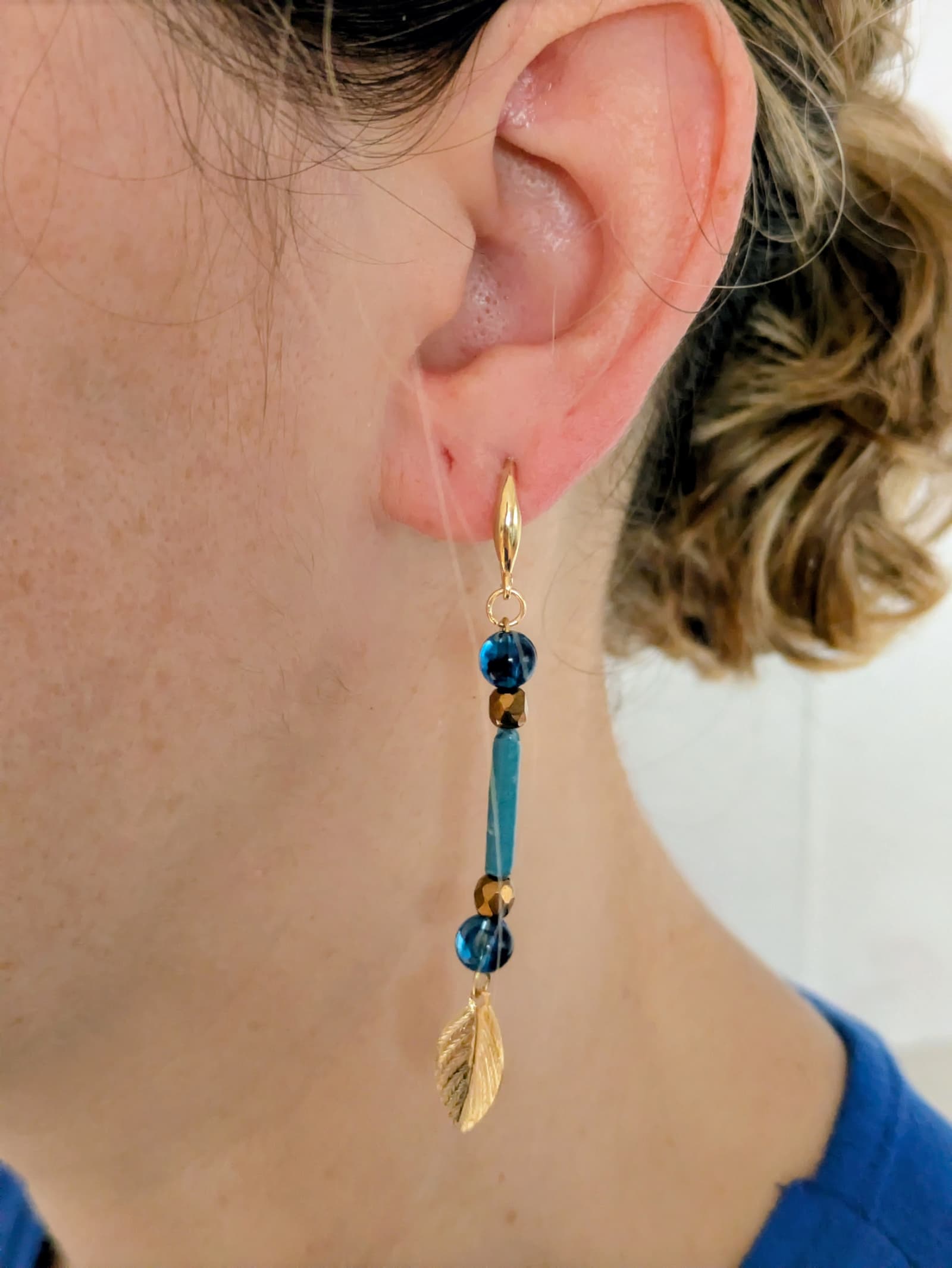 Boucles d'oreilles Rivages d'Azur - Collection Voyage Turquoise - Par Sakura Créations