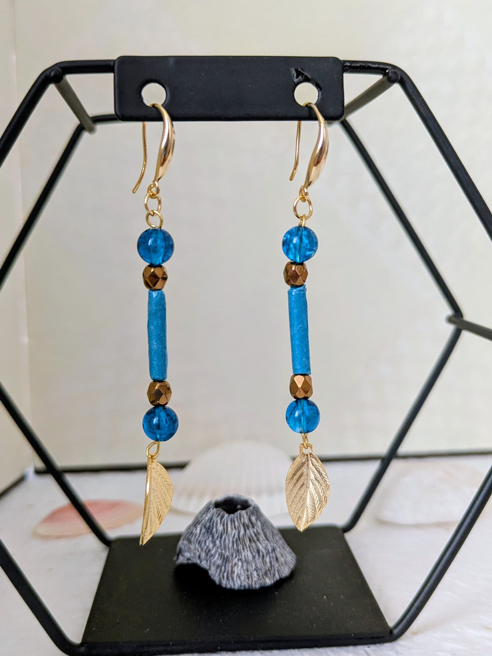 Boucles d'oreilles Rivages d'Azur - Collection Voyage Turquoise - Par Sakura Créations