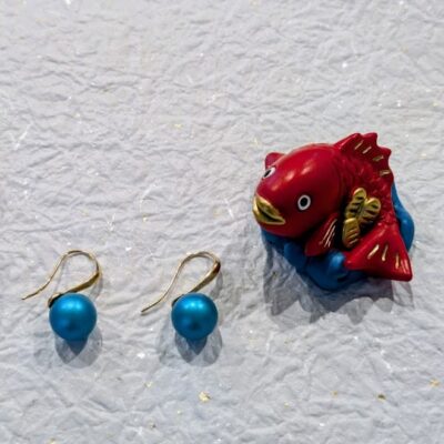 Boucles d'oreilles Vagues Turquoises - Collection Éclats d’Okinawa - Par Sakura Créations
