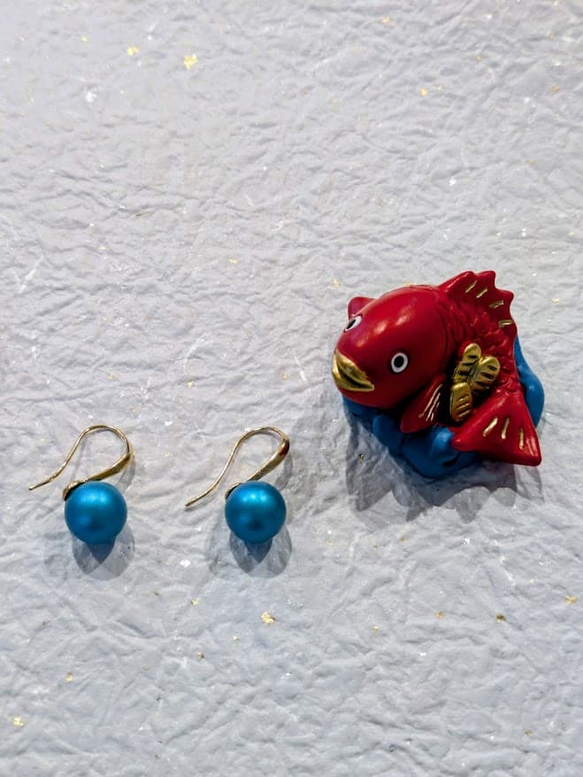 Boucles d'oreilles Vagues Turquoises - Collection Éclats d’Okinawa - Par Sakura Créations
