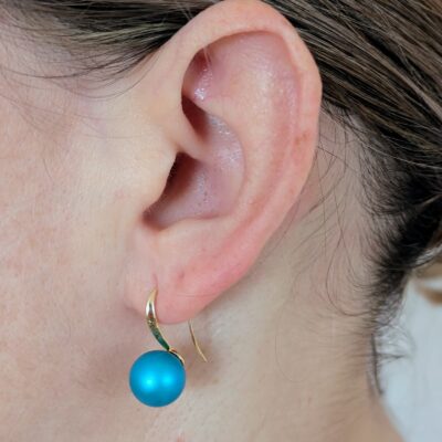 Boucles d'oreilles Vagues Turquoises - Collection Éclats d’Okinawa - Par Sakura Créations