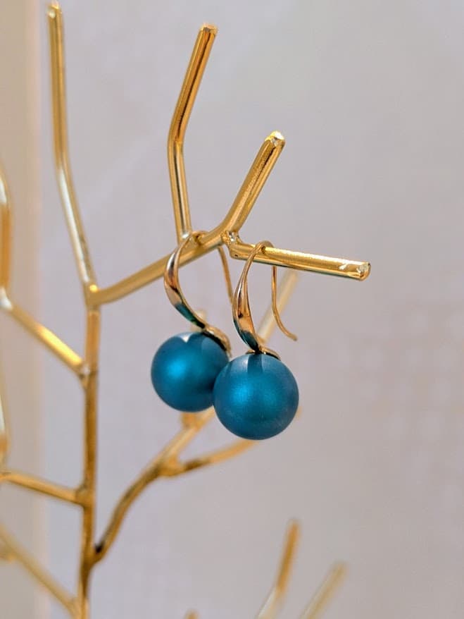 Boucles d'oreilles Vagues Turquoises - Collection Éclats d’Okinawa - Par Sakura Créations