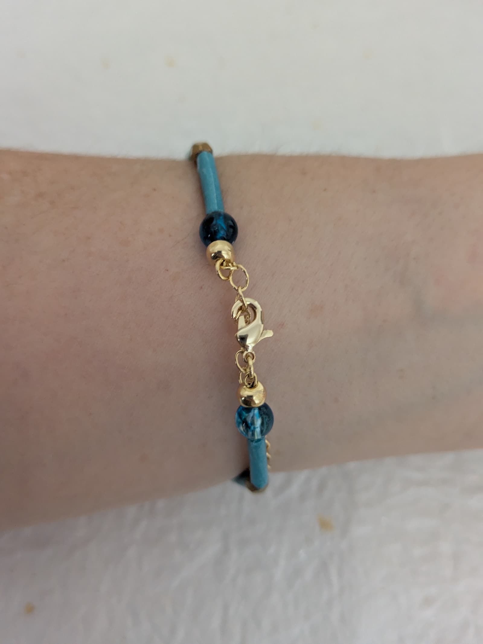 Bracelet Reflets d'Azur - Collection Voyage Turquoise - Par Sakura Créations