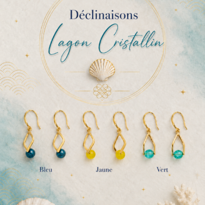 Boucles d'oreilles Lagon Cristallin - Trois coloris disponibles - Collection Éclats d'Okinawa - Par Sakura Créations