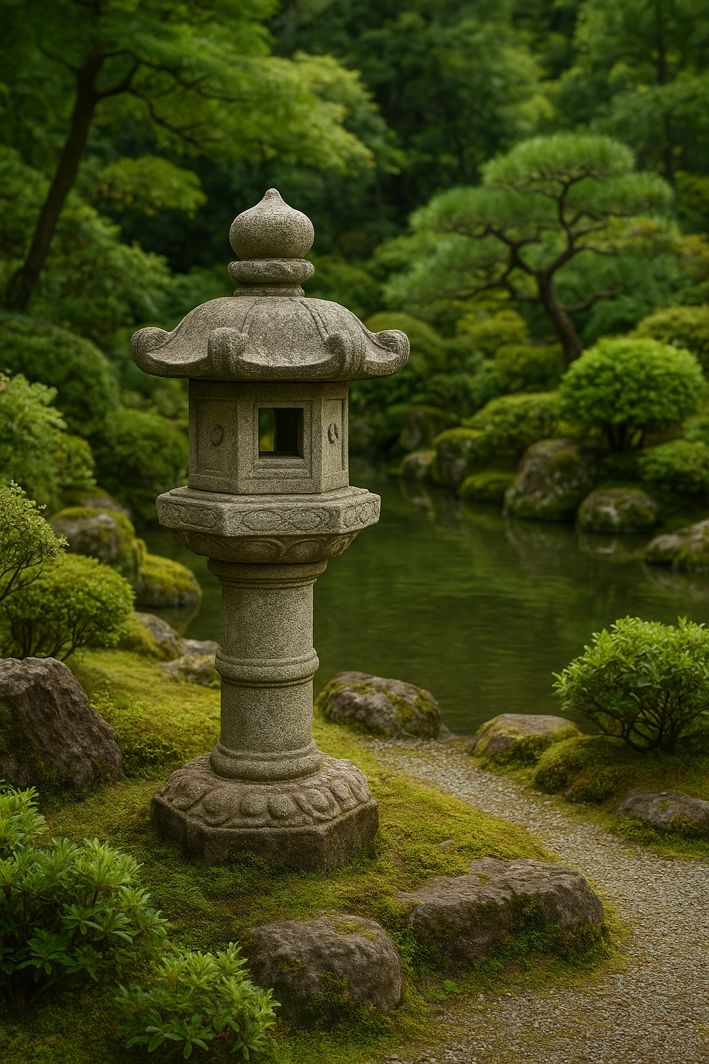 Lanterne de pierre dans un jardin Japonais