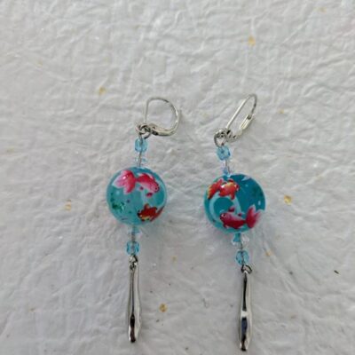 Set Nage Délicate - Boucles d'oreilles Ballet Aigue-Marine - Par Sakura Créations
