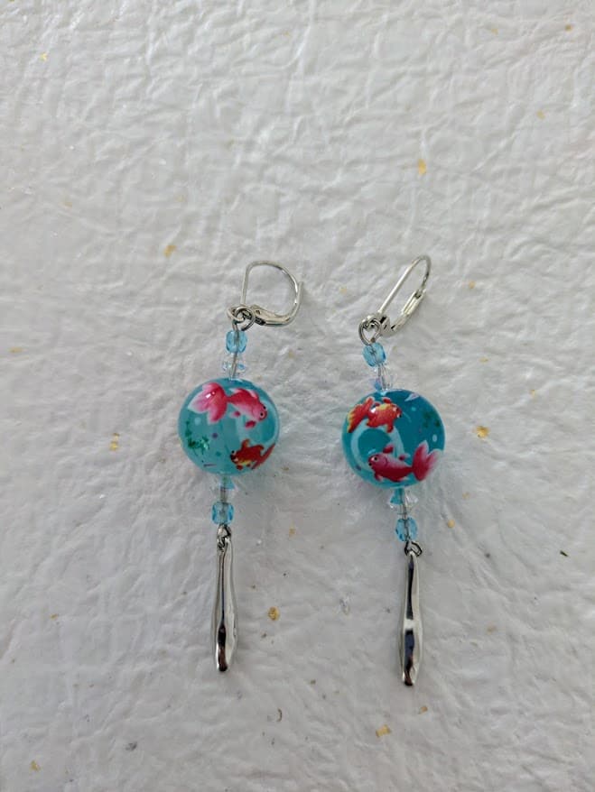 Set Nage Délicate - Boucles d'oreilles Ballet Aigue-Marine - Par Sakura Créations