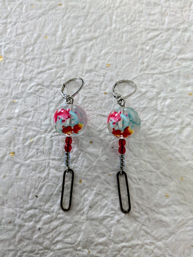 Set Nage Délicate - Boucles d'oreilles Ballet Écarlate - Par Sakura Créations