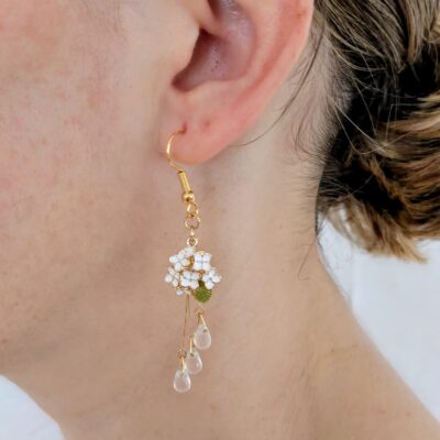 Boucles d'oreilles Fleur de Hozugawa - Collection Rivières Enchantées - Par Sakura Créations
