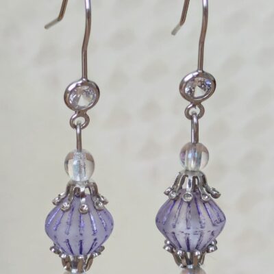 Boucles d'oreilles Lanterne Violette, Collection Violet Zen, par Sakura Créations