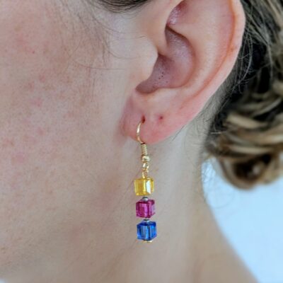 Boucles d'oreilles Lueurs du Crépuscule - Bleu Foncé - Collection Voyage à Osaka - Par Sakura Créations