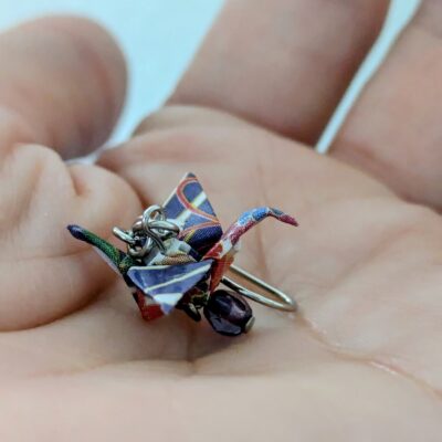 Boucles d'oreilles Origami Danse du Tsuru – Jardin Impérial - Collection Les Origami Japonais - Par Sakura Créations