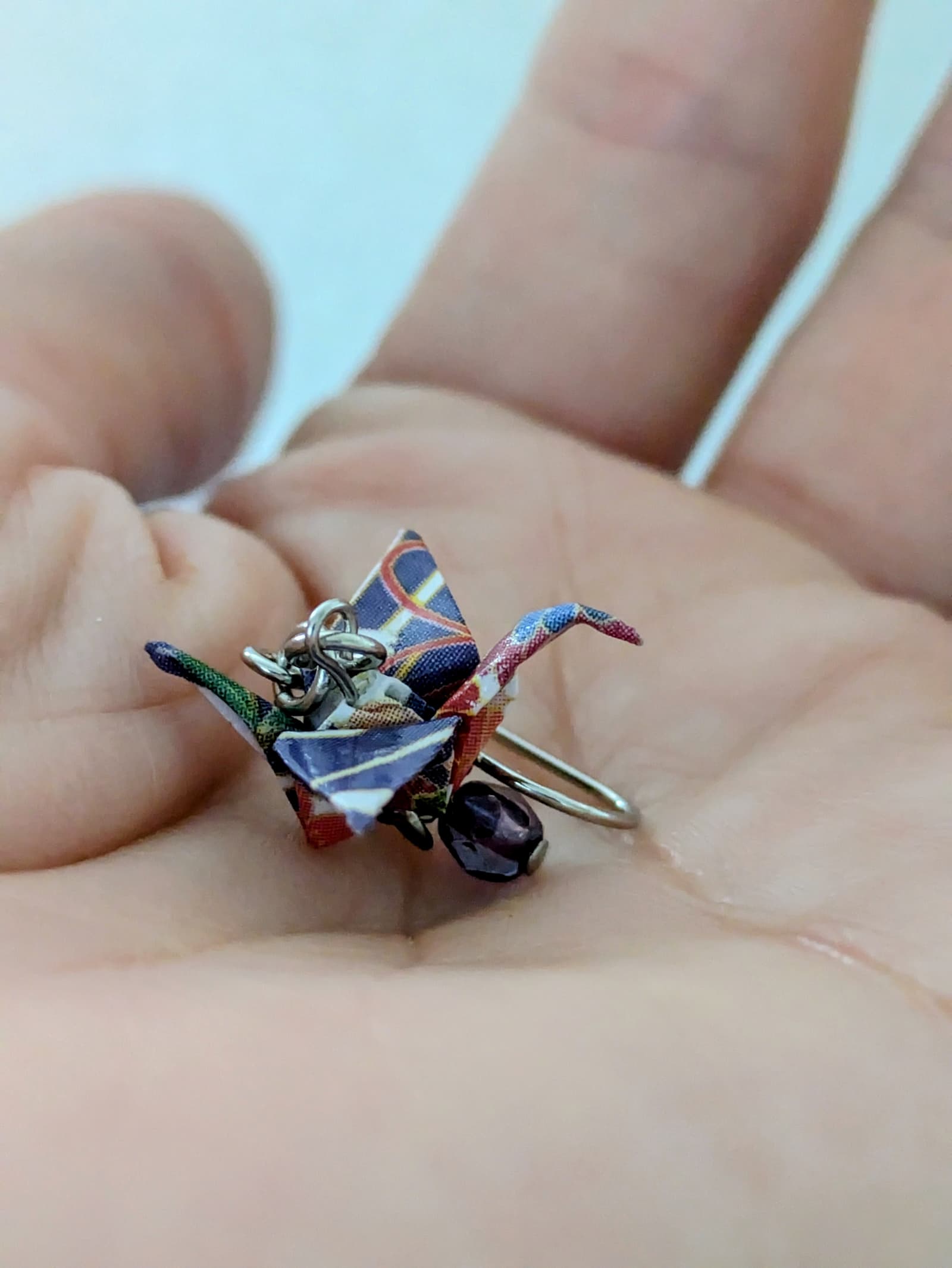Boucles d'oreilles Origami Danse du Tsuru – Jardin Impérial - Collection Les Origami Japonais - Par Sakura Créations