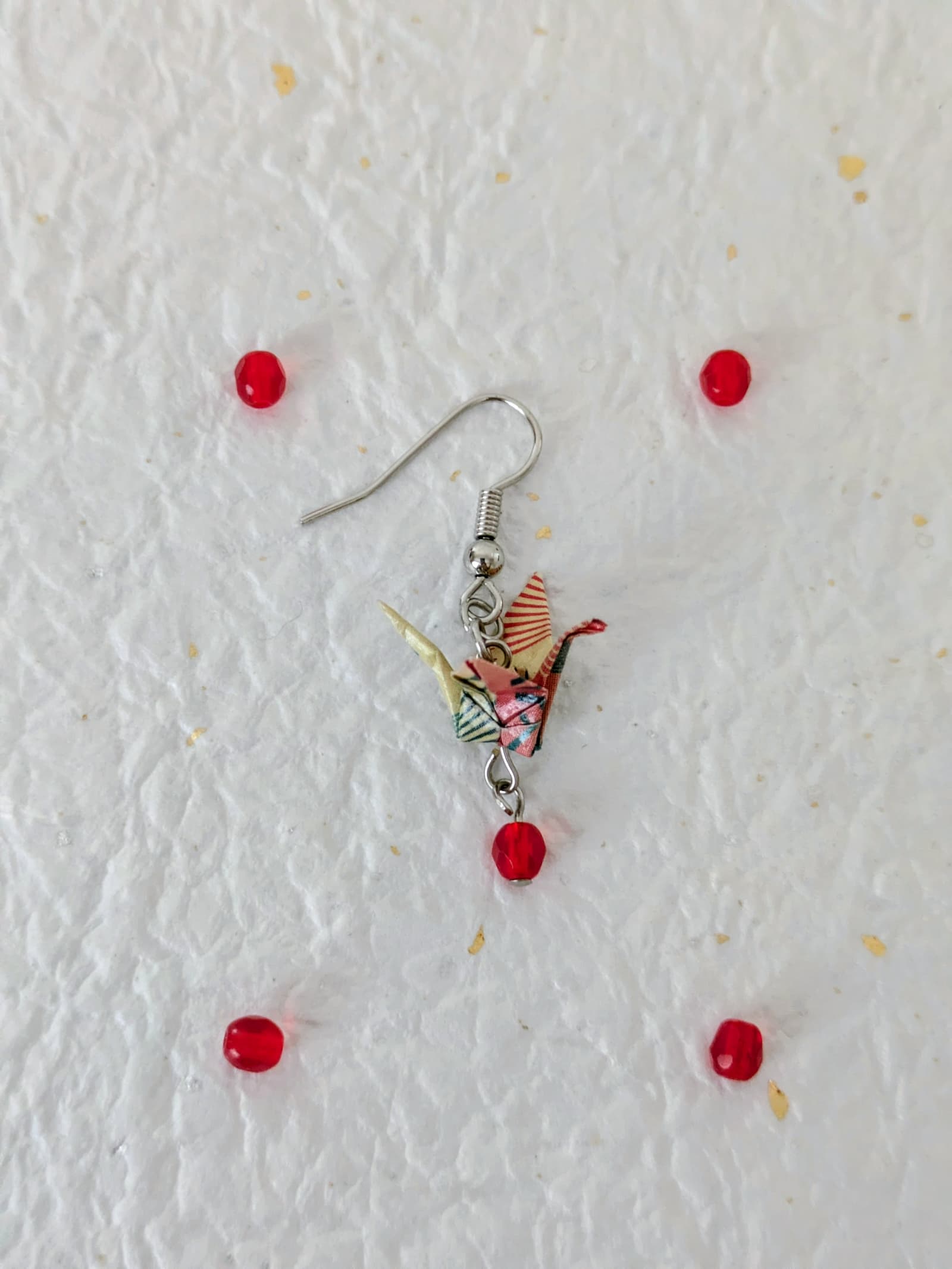 Boucles d'oreilles Danse du Tsuru — Soleil Couchant