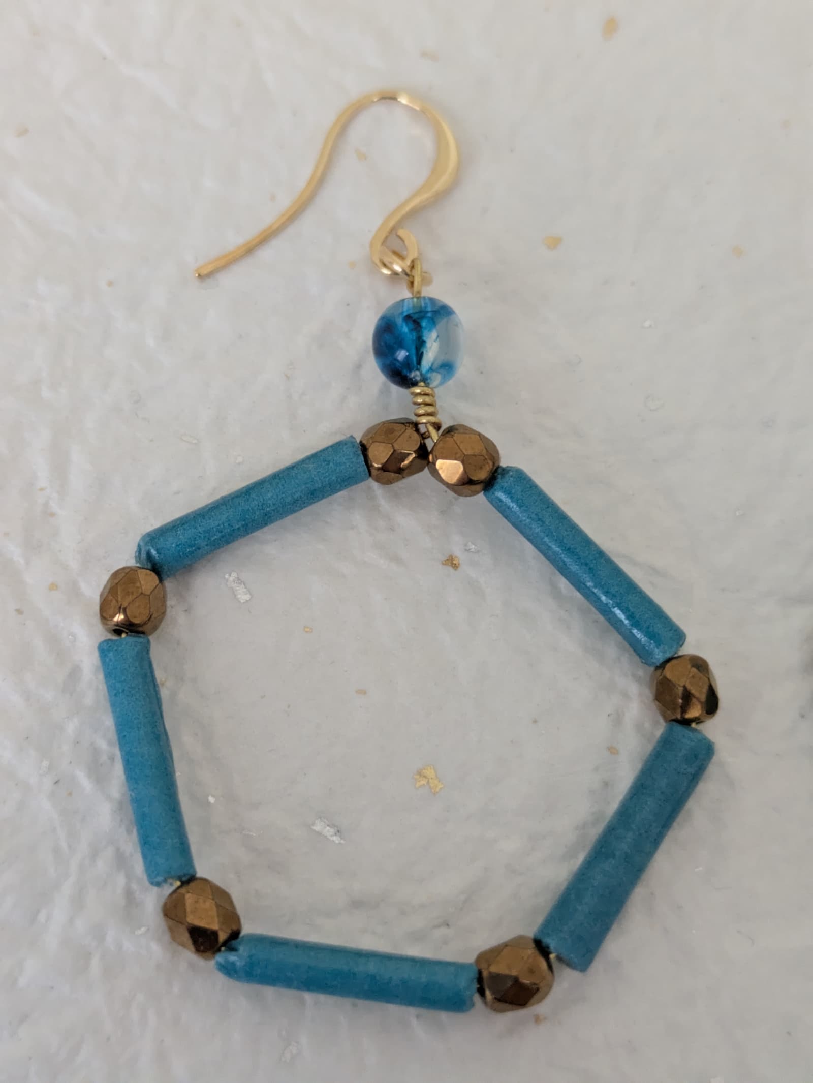 Boucles d'oreilles Prismes d'Azur - Collection Voyage Turquoise - Par Sakura Créations