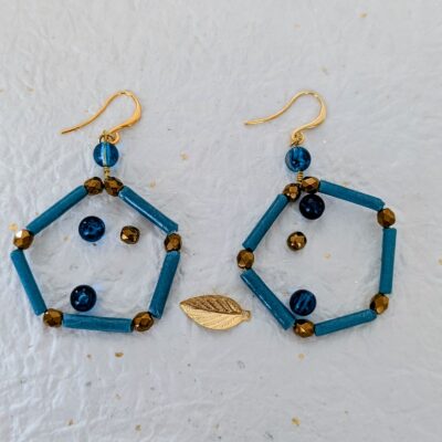Boucles d'oreilles Prismes d'Azur - Collection Voyage Turquoise - Par Sakura Créations