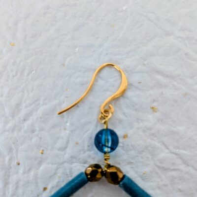 Boucles d'oreilles Prismes d'Azur - Collection Voyage Turquoise - Par Sakura Créations