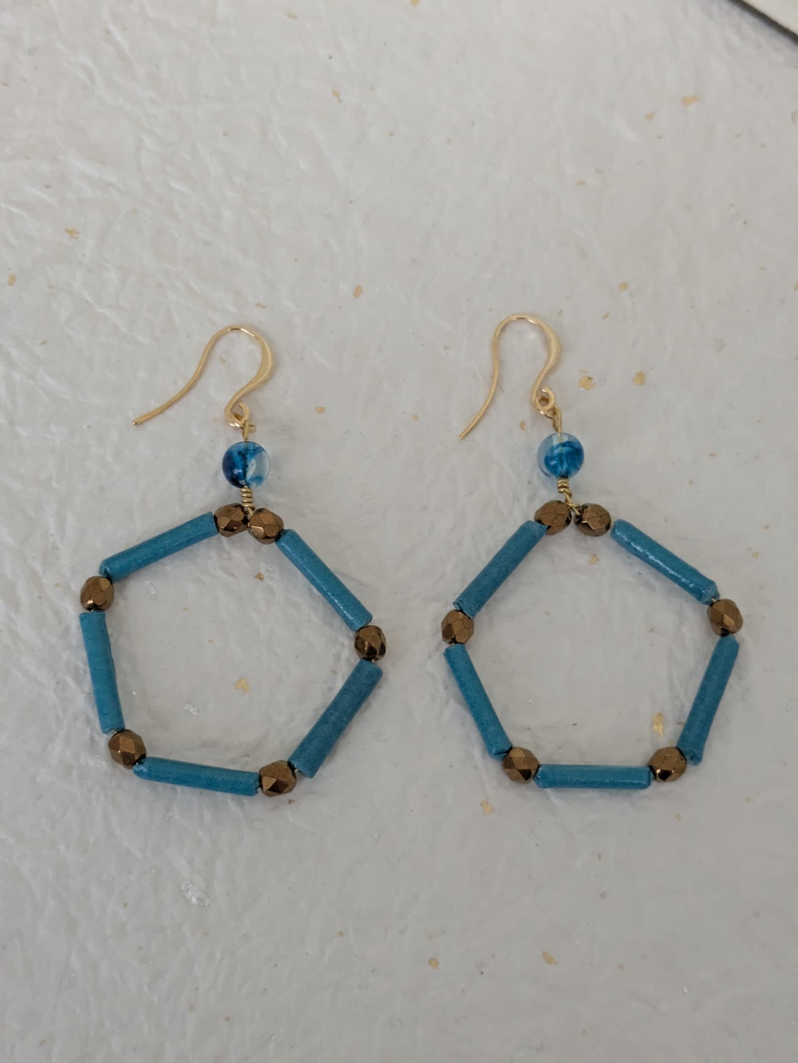Boucles d'oreilles Prismes d'Azur - Collection Voyage Turquoise - Par Sakura Créations