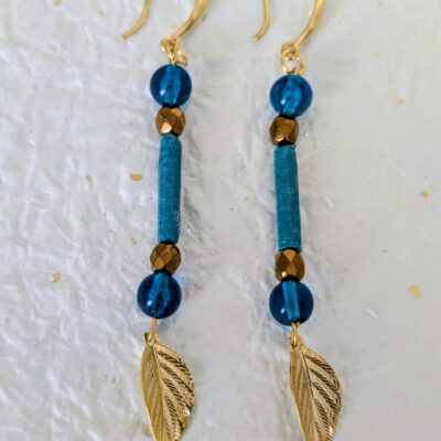 Parure Voyage Turquoise - Feuille d'Or - Collection Voyage Turquoise - Par Sakura Créations