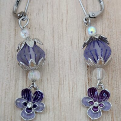 Boucles d'oreilles Violette de Sumi - Collection Violet Zen - Par Sakura Créations