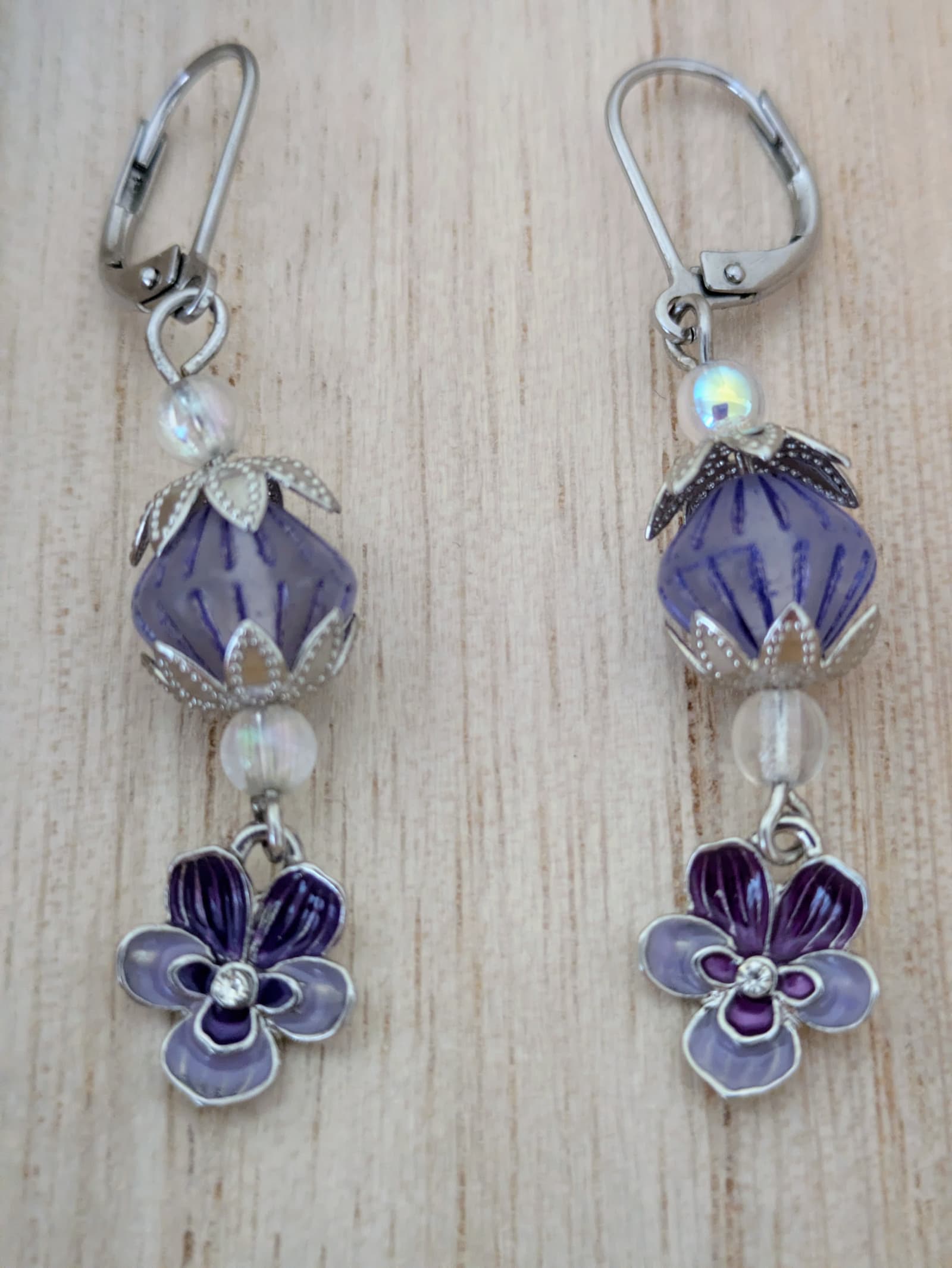 Boucles d'oreilles Violette de Sumi - Collection Violet Zen - Par Sakura Créations