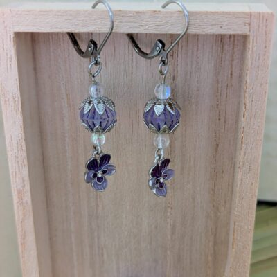 Boucles d'oreilles Violette de Sumi - Collection Violet Zen - Par Sakura Créations