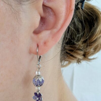 Boucles d'oreilles Violette de Sumi - Collection Violet Zen - Par Sakura Créations