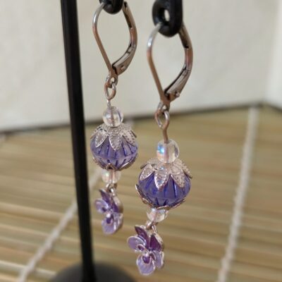 Boucles d'oreilles Violette de Sumi - Collection Violet Zen - Par Sakura Créations