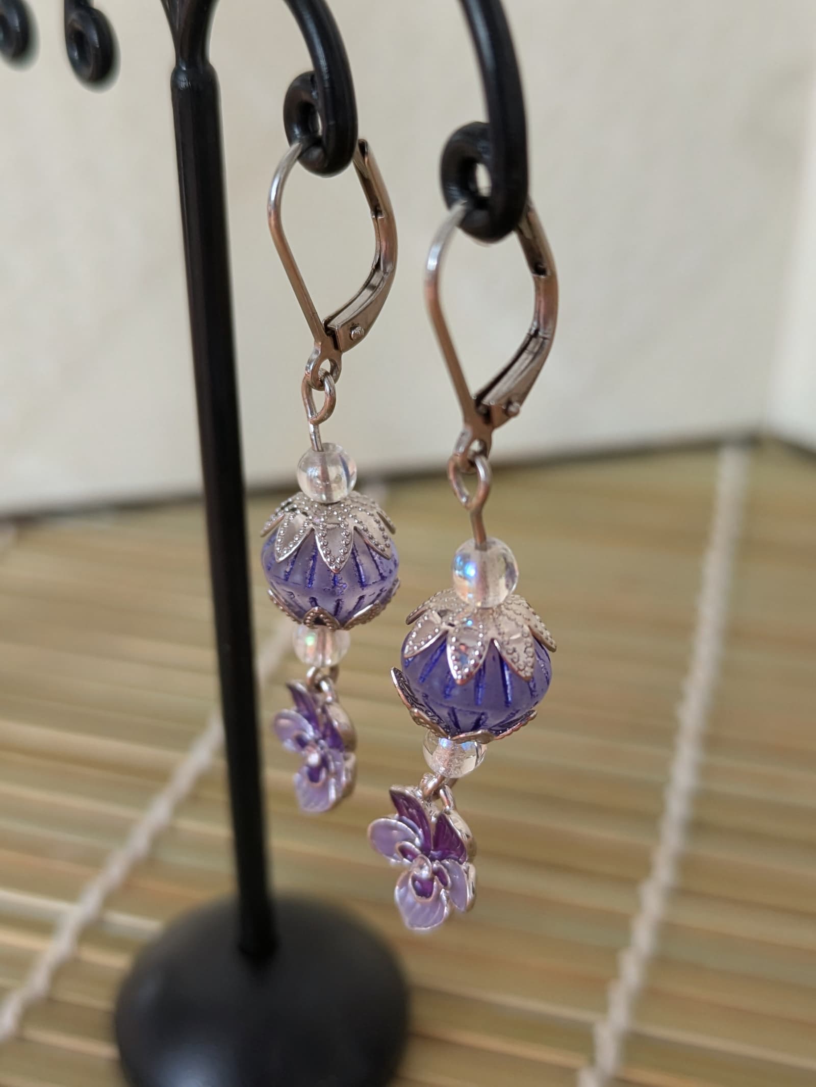 Boucles d'oreilles Violette de Sumi - Collection Violet Zen - Par Sakura Créations