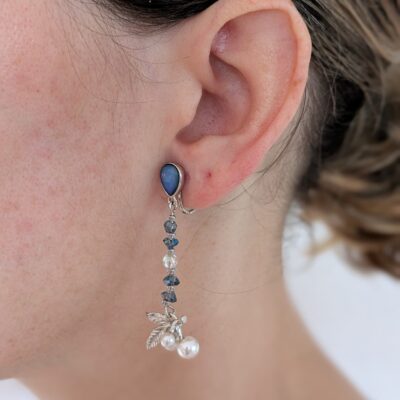 Boucles d'oreilles Fleur d'Héliotrope - Collection Violet Zen - Par Sakura Créations