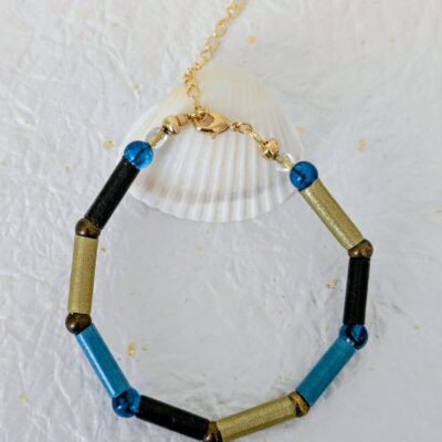Parure Voyage Turquoise - Éclats de Kintsugi - Collection Voyage Turquoise - Par Sakura Créations