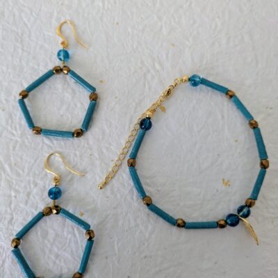 Parure Voyage Turquoise - Éclats Prismatiques - Collection Voyage Turquoise - Par Sakura Créations
