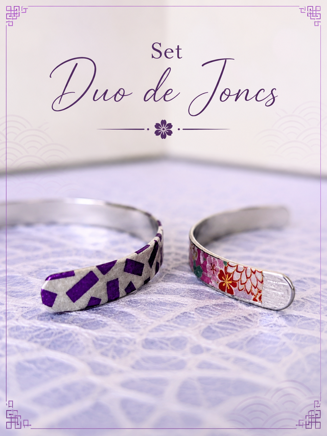 Duo de Joncs - Collection Plumes de Papier Washi - Par Sakura Créations