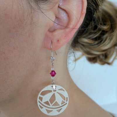 Boucles d'oreilles Hanasaki – Blanc - Collection Kumiko - Par Sakura Créations