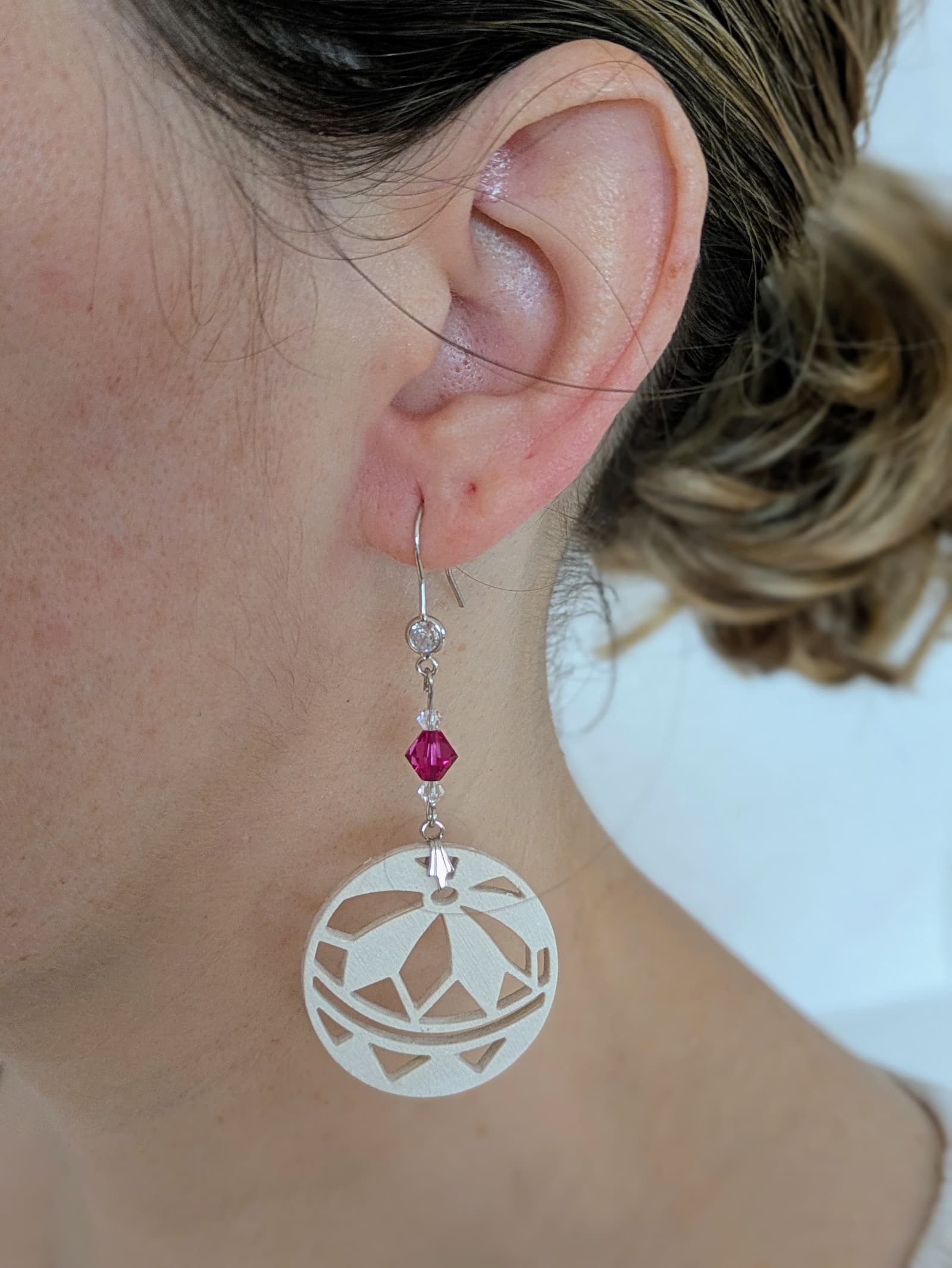 Boucles d'oreilles Hanasaki – Blanc - Collection Kumiko - Par Sakura Créations