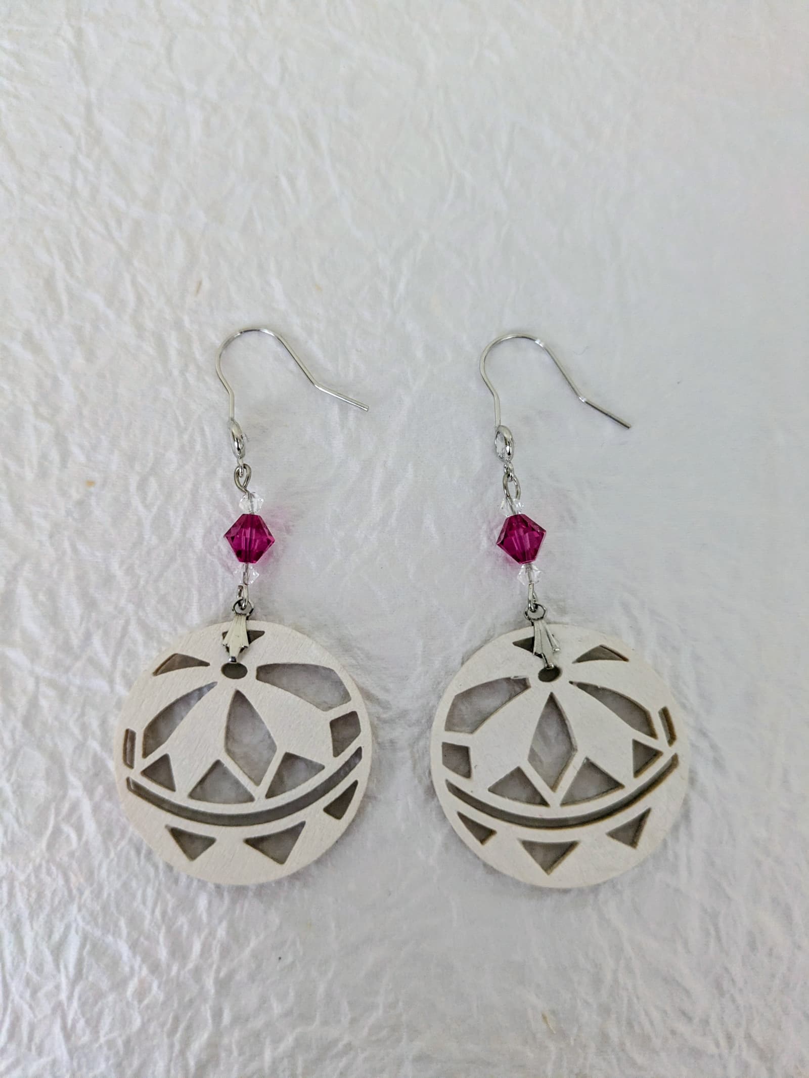 Boucles d'oreilles Hanasaki – Blanc - Collection Kumiko - Par Sakura Créations