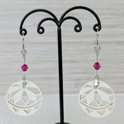 Boucles d'oreilles Hanasaki – Blanc - Collection Kumiko - Par Sakura Créations