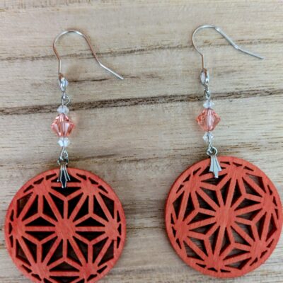 Boucles d'oreilles Hanasaki – Orange - Collection Kumiko - Par Sakura Créations