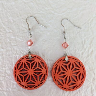 Boucles d'oreilles Hanasaki – Orange - Collection Kumiko - Par Sakura Créations