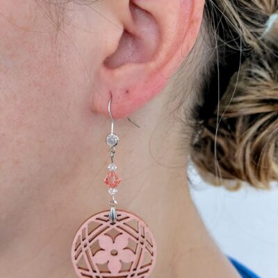 Boucles d'oreilles Hanasaki – Pêche - Collection Kumiko - Par Sakura Créations