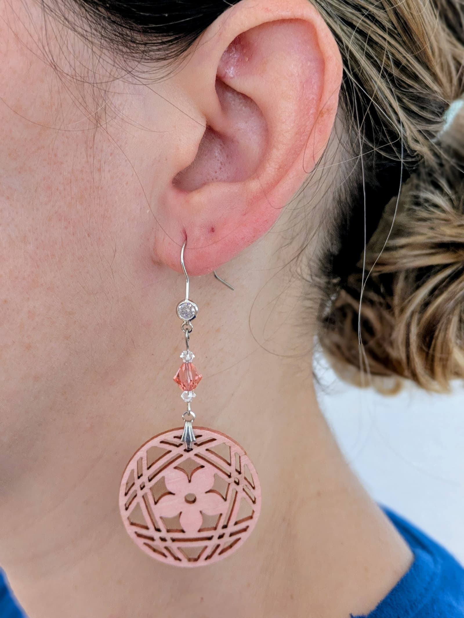 Boucles d'oreilles Hanasaki – Pêche - Collection Kumiko - Par Sakura Créations