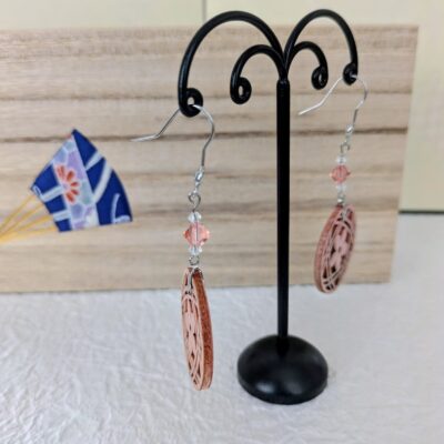 Boucles d'oreilles Hanasaki – Pêche - Collection Kumiko - Par Sakura Créations