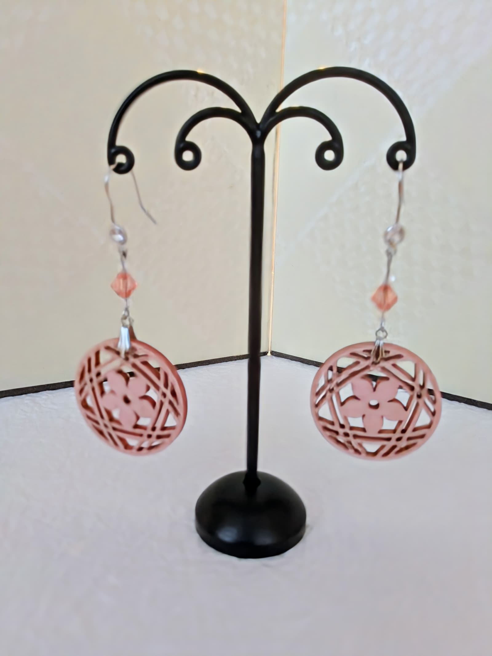 Boucles d'oreilles Hanasaki – Pêche - Collection Kumiko - Par Sakura Créations