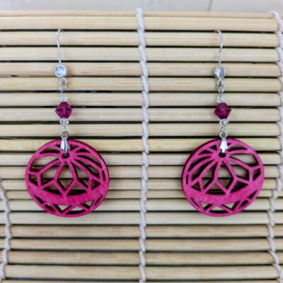 Boucles d'oreilles Hanasaki – Rose Fuchsia - Collection Kumiko - Par Sakura Créations